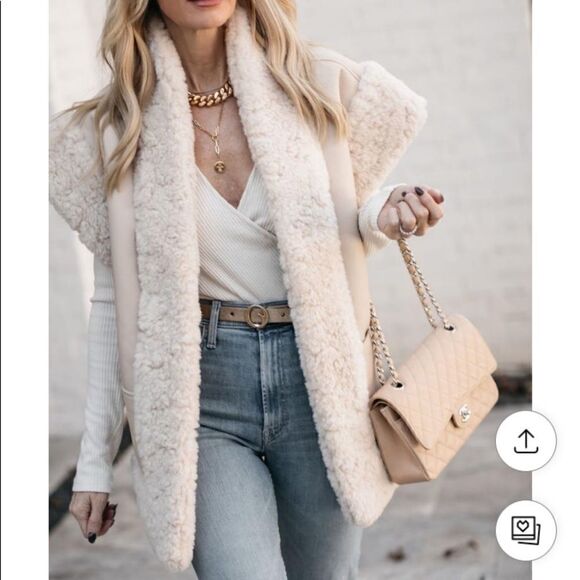 Vintage Jackets & Blazers - Vintage Faux Fur Lined Vest